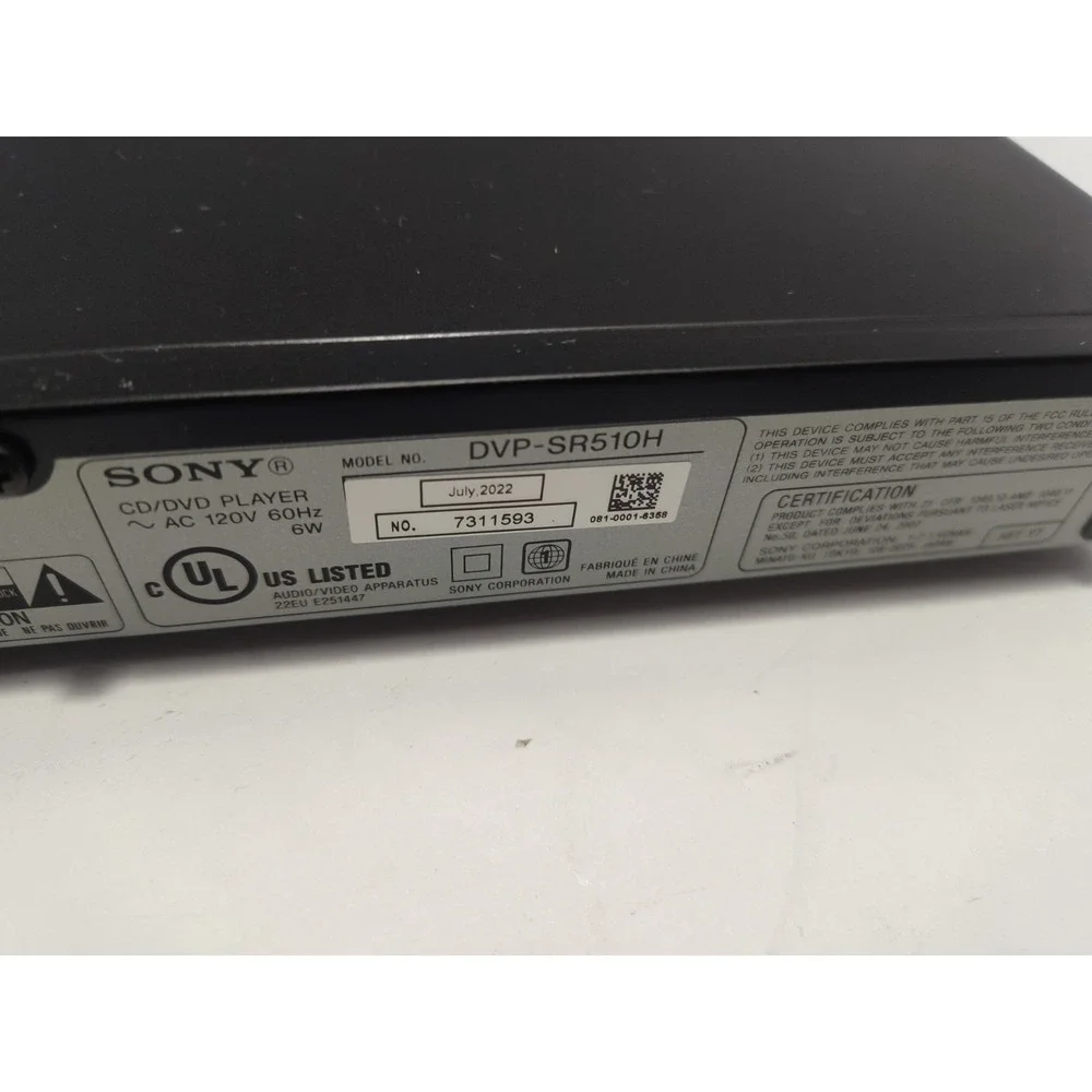 Sony DVP-SR510H Compact Upscaling HDMI 1080p DVD Player with Remote Works Great!